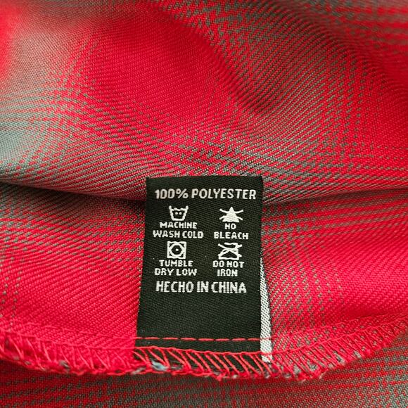 DIXXON NWT Men's Pulaski Red Gray Pearl Snap Flannel Button Shirt Sz S - Picture 11 of 15